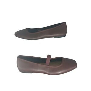 Old Navy Mary Jane Ball Flats Wine Burgundy Square Toe Elastic Strap Mens 9.5